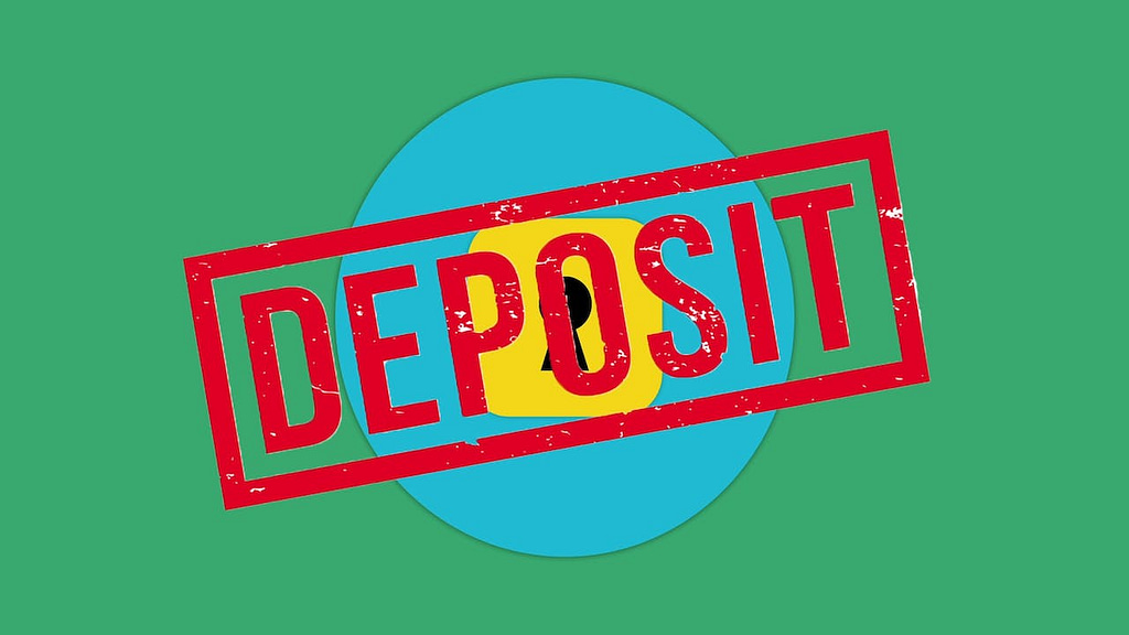 the word deposit stamped in red